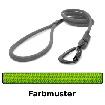 klassische Hundeleine TWIST - M - 115cm - grün mit gelben Punkten